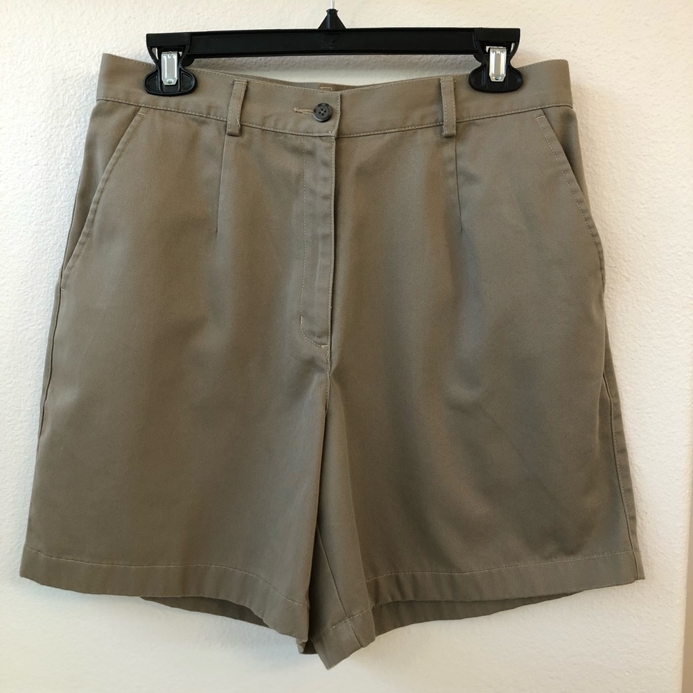 L.L. Bean chino shorts, olive khaki color, size 10.